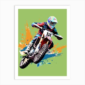 Motocross Rider Art Print