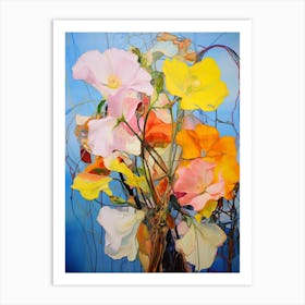 Abstract Flower Painting Evening Primrose 2 Art Print