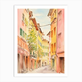 Parma, Italy Watercolour Streets 2 Art Print