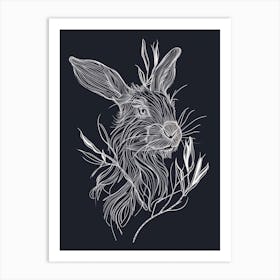 Lionhead Rabbit Minimalist Illustration 3 Art Print
