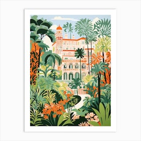 Giardini Botanici Villa Taranto Italy Modern Illustration 1 Art Print