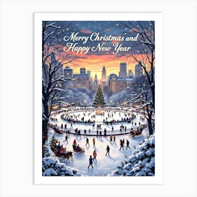 Merry Christmas And Happy New Year 3 Art Print