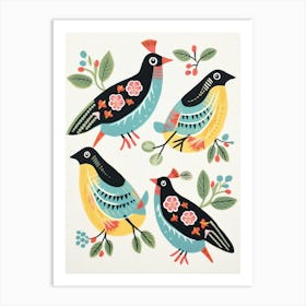 Folk Style Bird Painting Kiwi 2 Art Print