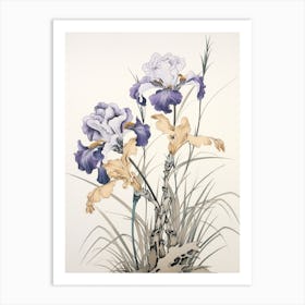 Ayame Japanese Iris 2 Vintage Japanese Botanical Art Print