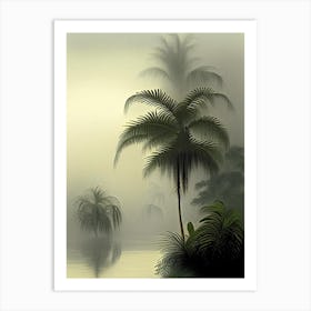 Fog Waterscape Vintage Illustration 1 Art Print