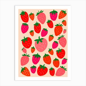 Strawberry Pattern Art Print