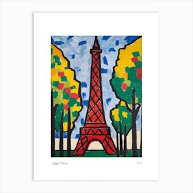 Eiffel Tower Paris Matisse Style 1 Watercolour Travel Poster Art Print