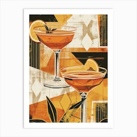 Manhattan Art Deco Inspired Cocktail 2 Art Print