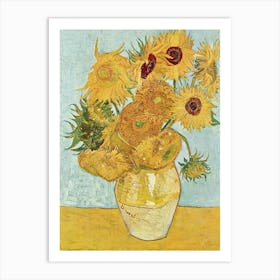 Vase With Twelve Sunflowers, Vincent Van Gogh Art Print