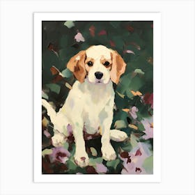 A Cavalier King Charles Spaniel Dog Painting, Impressionist 1 Art Print