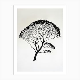Acacia Tree Simple Geometric Nature Stencil 1 Art Print