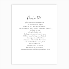 Psalm 127 Art Print