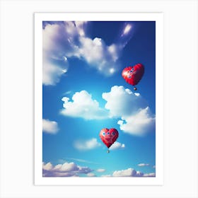 Heart Balloons In The Sky 1 Art Print