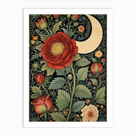 William Morris Moon And Roses Art Print