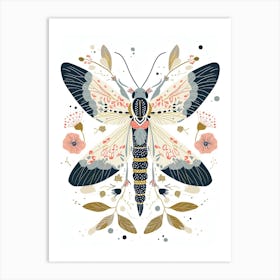 Colourful Insect Illustration Whitefly 6 Art Print