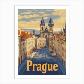 Aihrgdesign A Classic 1960s Travel Poster For Prague 1 Art Print