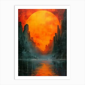 Sunset Over The City Art Print