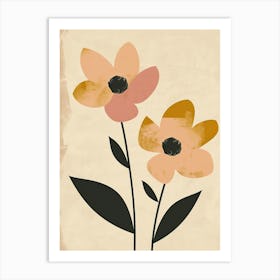 Flowers Boho Minimalist Style Art Print