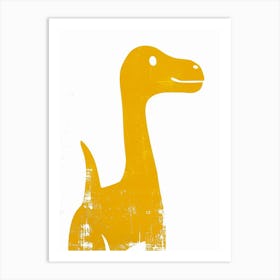 Mustard Dinosaur Silhouette 6 Art Print