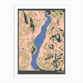 Konigssee Lake Bavaria Germany Hillshade Topographic Map Art Print