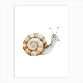 Snail On A White Background Art Print