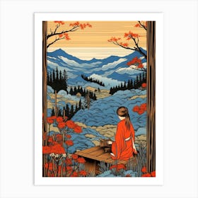 Shirakawa Go Village, Japan Vintage Travel Art 3 Art Print