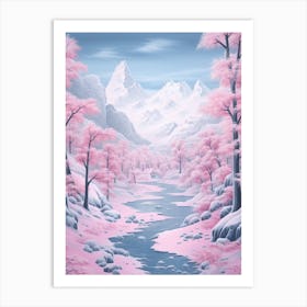 Dreamy Winter Painting Jostedalsbreen National Park Norway 3 Art Print