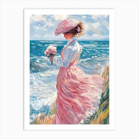 Lady At The Beach Art Print