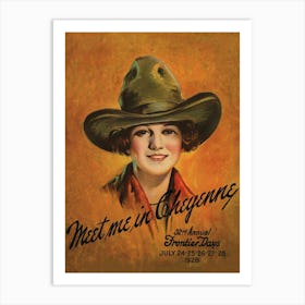 Cowgirl, Western Aesthetic, Rodeo, Vintage Poster Art Art Print