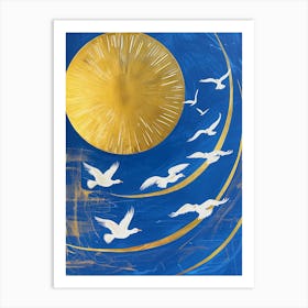 Doves In Flight 1 Art Print