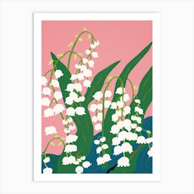 Lilies Of The Valley Flower Big Bold Illustration 1 Art Print