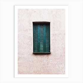 Green Shuttered Window Art Print