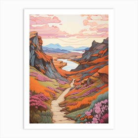 Laugavegur Iceland 1 Hike Illustration Art Print