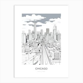 Chicago Skyline 4 B&W Poster Art Print