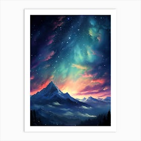 Mount Everest Night Sky Art Print