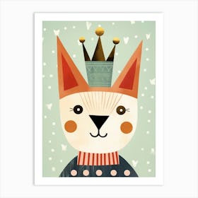 Little Fox 4 Wearing A Crown Art Print