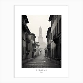 Poster Of Bergamo, Italy, Black And White Analogue Photography 2 Art Print