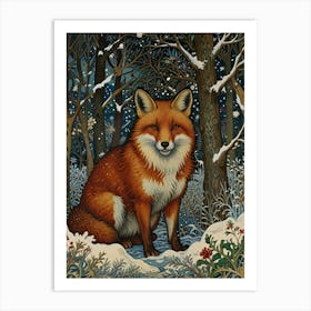 Fox In The Snow 1 Art Print