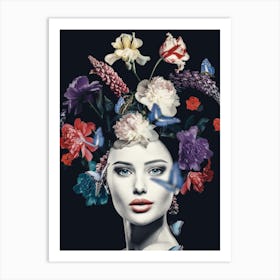 Floral woman 1 Art Print