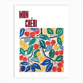 Mon Cheri Poster Cherries Matisse Style 3 Art Print