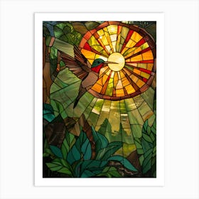 Hummingbird Stained Glass 8 Art Print