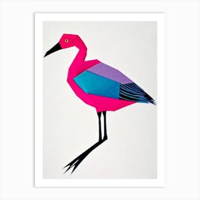 Greater Flamingo Origami Bird Art Print