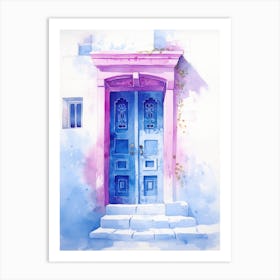 Watercolor Blue Door Art Print