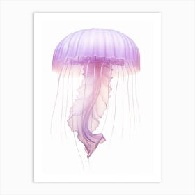 Mauve Stinger Jellyfish Simple 4 Art Print