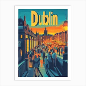 Aihrgdesign A 1970s Inspired Travel Poster For Dublin 1 Poster