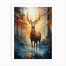 Deer In The Forest 1 Art Print