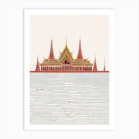 Grand Palace 2 Bangkok Boho Landmark Illustration Art Print