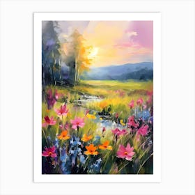 Sunset In The Meadow 1 Art Print