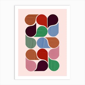 Modern Abstract Teardrop Shapes Art Print