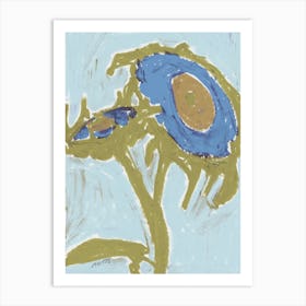 Blue Sunflower Art Print